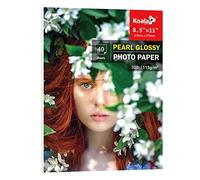Koala Pearl - Papel fotográfico fino brillante de 8.5 x 11 pulgadas, 40 hojas de 30 libras brillante para bolsa de chips de bricolaje, compatible con impresora de inyección de tinta y láser, uso de