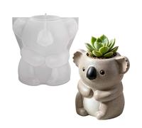 Koala Planter Silicone Mold - Cute Succulents Pot & Pen Holder Resin Molds, 5.3x4.8x5.2cm Easy Release Craft Mold for Epoxy Resin, Wax, Plaster, Concrete DIY Planter Home Office Desk Decor