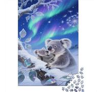 Koala Puzzles Imposible,desafío para Adultos Northern Lights Nieve Entretenimiento Creativo 1000 Piezas Obra De Arte De Juego De para Adultos Y Niños Mayores De 12 Años 1000pcs (75x50cm)
