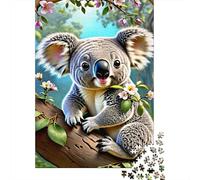 Koala Rama de Árbol Puzzle de 1000 Piezas Papel para Adultos Flores Relajación Hogar Regalo 70x50cm/1000pcs