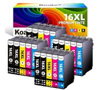 Koala Reemplazo para Epson 16XL T1631 T1632 T1633 T1634 Cartuchos de Tinta | con Epson Workforce WF-2760 WF-2750 WF-2660 WF-2650 WF-2630 WF-2540 WF-2530 WF-2010 WF-2510 2520NF Tinta Impresora Pack de 20