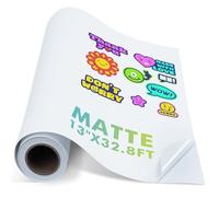 Koala - Rollo de papel adhesivo de vinilo imprimible para impresoras de inyección de tinta, papel adhesivo blanco mate de 13 x 32.8 pies, resistente al agua y duradero