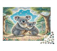 Koala Rompecabezas de Papel Grueso Koala Madre y cría abrazados en el Bosque, Regalo de cumpleaños regalable 52x38cm/1000 Piezas