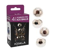 Koala Spain Bolas de Hielo Reutilizables de Acero Inoxidable (4 uds) - Enfriador Rápido sin Diluir para Whisky, Vino y Cócteles - Sostenibles y Elegantes