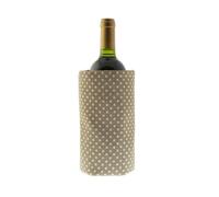 Koala Spain ECO-Enfriador de Vino con Gel Rápido Enfriamiento Compartimentado, 4 Capas Anti-condensación, Aldogón Reciclado, Puntos Beige, Velcro Ajustable Bot. Vino o Cava, Incluye Regalo