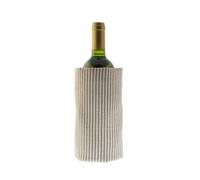 Koala Spain ECO-Enfriador de Vino con Gel Rápido Enfriamiento Compartimentado, 4 Capas Anti-condensación, Algodón Reciclado, Rayas Beige, Velcro Ajustable Bot. Vino o Cava, Incluye Regalo