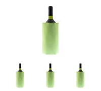 Koala Spain Enfriador de Vino con Gel Rápido Enfriamiento Compartimentado, 4 Capas Anti-condensación,Color Verde, Velcro Ajustable Bot. Vino o Cava, Incluye Regalo Lámina Antigoteo (Paquete de 4)