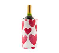 Koala Spain Enfriador de Vino con Gel Rápido Enfriamiento Compartimentado, 4 Capas Anti-condensación,Estampado Corazones, Velcro Ajustable Bot. Vino o Cava, Incluye Regalo