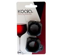 Koala Spain Recogegotas Vino, Color Negro, Collar Antigoteo para Botella (2 Unidades)