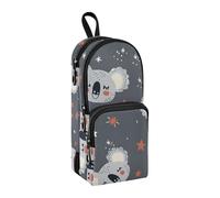 Koala Star - Estuche gris para lápices, gran capacidad, con compartimento, para estudiantes, escuela, oficina, trabajo, Koala Star Gris, Talla única, Maletín