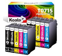 Koala T0715 Cartuchos de Tinta Compatible con Epson T0711 T0712 T0713 T0714 | Compatible para SX100 SX110 SX210 SX215 SX410 SX415 SX510W SX515W SX610FW DX4400 DX7450 DX8400 DX9400F Tinta (10 Unidades)