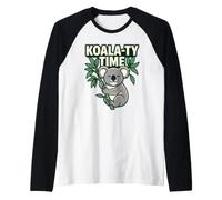 Koala-Ty Time Quotes Cita Lazy Koala Lover Animal Cute Cart Camiseta Manga Raglan
