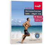 Koala Ultra Premium - Papel fotográfico satinado de 8.5 x 11 pulgadas para impresora de inyección de tinta, resistente al agua, semibrillante, 25 hojas, 70 libras