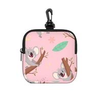Koala, un Animal Salvaje Australiano Adorable,Bolsa de Almacenamiento Cuadrada con Cremallera, Monedero de Neopreno, Carteras pequeñas, Monedero pequeño, Monedero