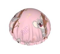 Koala, un animal salvaje australiano adorable,Gorro de ducha, gorro de noche, gorro de baño elástico impermeable de doble capa, reutilizable para el cabello.