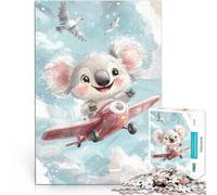 Koala Volando en avión Rompecabezas de 1000 Piezas para Adultos Desafío difícil para aliviar el estrés Colección de Artistas, Bellas Artes 38x26cm