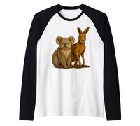 Koala Y Canguro Retro Mejores Amigos Camiseta Manga Raglan
