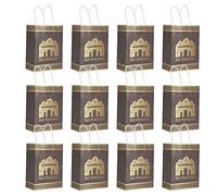 Koanhinn 12 bolsas de regalo de Ramadán Eid Mubarak para fiestas, decoraciones de papel para niños, decoración de fiesta musulmana de Ramadán