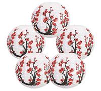 Koanhinn 12 faroles de papel japonés/chinos con Set de 5 roja