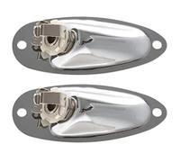 Koanhinn 2 enchufes para guitarra de barco 1/4 de entrada hembra de 6,35 mm cromo plateado para piezas de guitarra estilo Strat