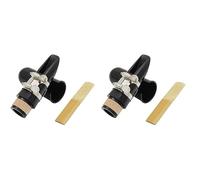 Koanhinn 2 juegos de boquilla, incluye ligadura + tubo de clarinete 2,5 + boquilla de clarinete negra tapa de plástico accesorios para instrumentos musicales