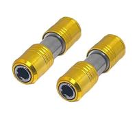 Koanhinn 2 piezas portapuntas de destornillador portátil, barra de extensión de doble cabeza, liberación rápida, 1/4 tornillos hexagonales hembra adaptador
