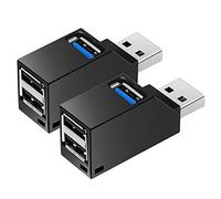 Koanhinn 2 unidades de 3 puertos USB hub mini USB 3.0 velocidad Hub distribuidor caja para PC portátil ordenador U lector de tarjetas de disco
