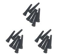 Koanhinn 3X de Puente de Guitarra de ÉBano, Pin de Extremo de ÉBano, Pin de Extremo, Punto Abanlone para Reemplazo de Piezas de Guitarra AcúStica (Negro)