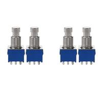 Koanhinn 4 piezas Guitarra Efecto Interruptor 9 Pin 3Pdt Guitarra Efecto Pedal Caja Stomp Pie Metal Interruptor True Bypass Azul