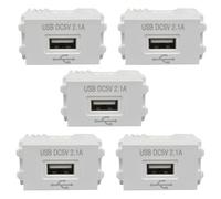 Koanhinn 5 paneles de carga para teléfono móvil, módulo de alimentación USB, 220 V hembra, transformador de 5 V, 2,1 A, enchufe de carga USB, adaptador de conmutación