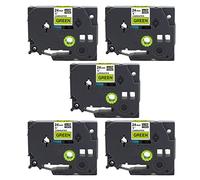 Koanhinn 5 unidades TZC 24 mm TZC etiquetas cinta para impresora de etiquetas PT E500W PT P750W PT H500 PT P900 PT 3600 Papel de impresión térmica D