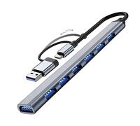 Koanhinn 7 puertos 2 1 tipo C/ USB3.0 a USB 2.0/USB 3.0 HUB Docking Adapter 5Gbps High Speed Multi-Port USB Splitter Expander