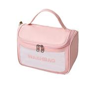Koanhinn Bolsa portátil para el lavado, bolsa impermeable para cosméticos, mate, bolsa de maquillaje, bolsa de almacenamiento, 22 x 16 x 12,5 cm, color rosa, Rosa.