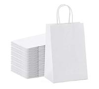 Koanhinn Bolsas de papel kraft 25 unidades 5,9 x 3,14 x 8,2 cm, pequeñas bolsas de papel para regalo, bolsas de papel con asas, bolsas de papel para fiestas, fuerza reciclable