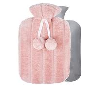 Koanhinn Cubierta de felpa extraíble para agua caliente, a prueba de frío, cubierta cálida para preservación, 2 l, color rosa