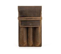 Koanhinn Estuche de piel hecho a mano para lápices, organizador de lápices, estuche para lápices, para adultos, bolígrafos, oficina, escuela, bolsa, 3 compartimentos