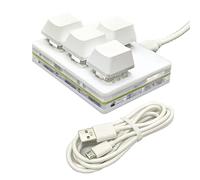 Koanhinn Mini teclado USB para Photoshop Dibujo Gaming Teclado mecánico programable de 4 teclas, teclado personalizado, interruptor rojo