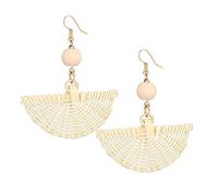 Koanhinn Natural Ratán para Las Mujeres Pendientes De Paja De Mimbre Pendientes De Tejer Tejidos una Mano Cuelgan Pendientes De Gota Geométricos Bohemios Joyería Trenzada Hecha una Mano