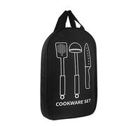 Koanhinn Organizador de utensilios de cocina, multifuncional, portátil, para camping, cuchillos y tenedores, organizador de herramientas, Negro