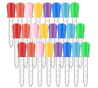 Koanhinn Pack de 24 goteros líquidos, 5 ml de silicona y plástico transparente con punta esférica para manualidades infantiles, 8 colores