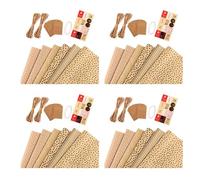 Koanhinn Papel Kraft para regalos,Papel de regalo de cumpleaños,24 hojas de papel kraft con etiquetas cordones y pegatinas