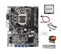 Koanhinn Placa base de minería B75 8USB ETH+CPU G530+ventilador+cable de interruptor+cable SATA+deflector+grasa térmica B75 BTC placa base