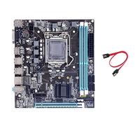 Koanhinn Placa base H61+Cable SATA LGA1155 M.2 NVME Soporte 2XDDR3 RAM PCIE 16X para la oficina para Gaming Motherboard