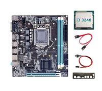 Koanhinn Placa base H61+I3 3240 CPU+cable SATA+cable de interruptor+deflector LGA1155 M.2 NVME DDR3 para oficina para placa base