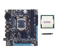 Koanhinn Placa base para computadora de escritorio H110, color negro, fácil de llevar, soporta LGA1151 6/7 generación CPU de doble canal DDR4 Memory+G3930 CPU+grasa térmica