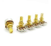 Koanhinn Potenciómetro de guitarra, potenciómetros de volumen y tono, control de interruptor A500 K, eje dividido, potenciómetros cónicos, dorado, paquete de 5
