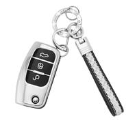 Koaudb Funda para llave de coche compatible con Ford 3 botones Focus Fiesta Galaxy Kuga C-Max S-Max Mondeo MK4 Flip plegable llavero rd-3F-S)