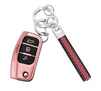 Koaudb Funda para llave de coche compatible con Ford 3 botones Focus Fiesta Galaxy Kuga C-Max S-Max Mondeo MK4 Flip plegable llavero rd-3F-P)