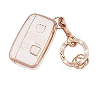Koaudb - Funda para Llave de Coche Compatible con LR4 Range Rover Sport Evoque Jaguar XF XJ XJL F-Pace 5 Botones Smart Key Fob Case Soft TPU Key Case Protector con Llavero (R-Rov-W)