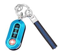 Koaudb Funda para llave de coche de TPU compatible con Fiat 3 botones 500 500L Brava Bravo Doblo Ducato Fiorino Punto Panda Palio Qubo Scudo Sedici Stilo Lancia Flip plegable llavero ia-E)